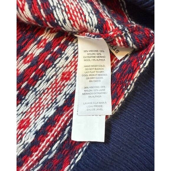 Vineyard Vines Fair Isle Sweater Men's Size Medium Red Blue Wool Alpaca Crewneck - Picture 3 of 7